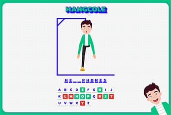 A screen shot of an online hangman game.