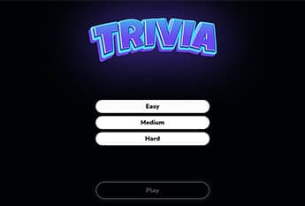 A screen shot of the Trivia site.